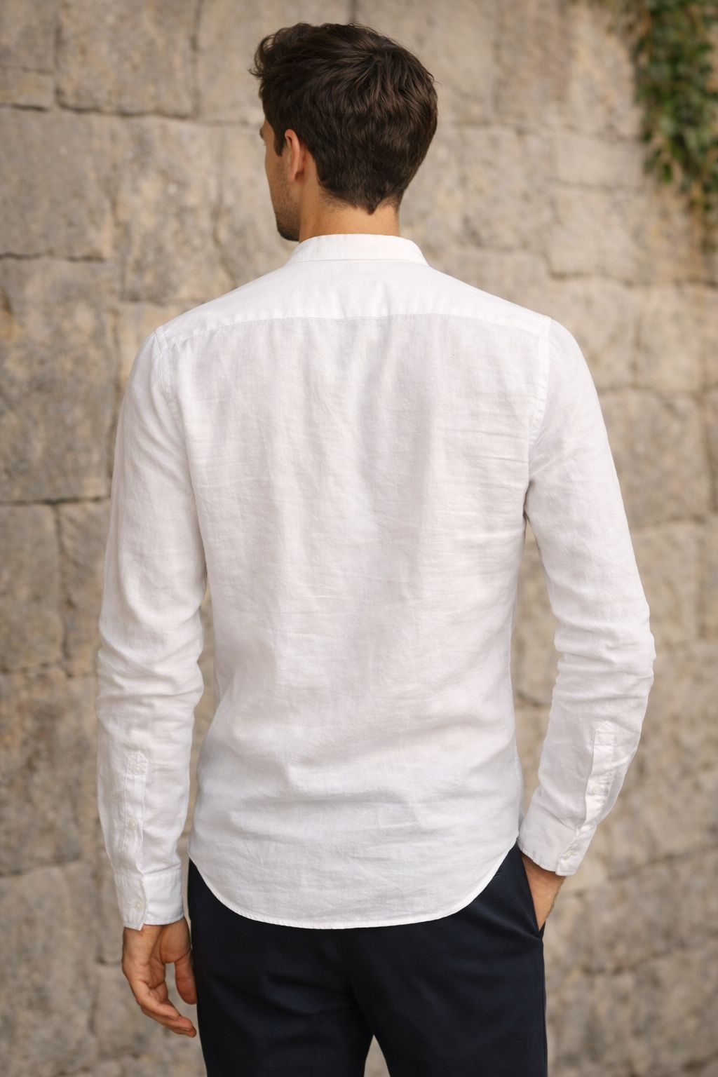 6526MAOMLBL - CAMISA LINO MAO THAI BLANCO